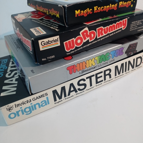 Lot of 4 Vintage Board Games Magic Trick Masterminds Word Rummy Tic Tac Toe Fun - Picture 2 of 13